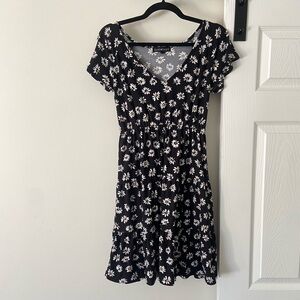 Derek Heart Black and White Flutter Sleeve Sundress